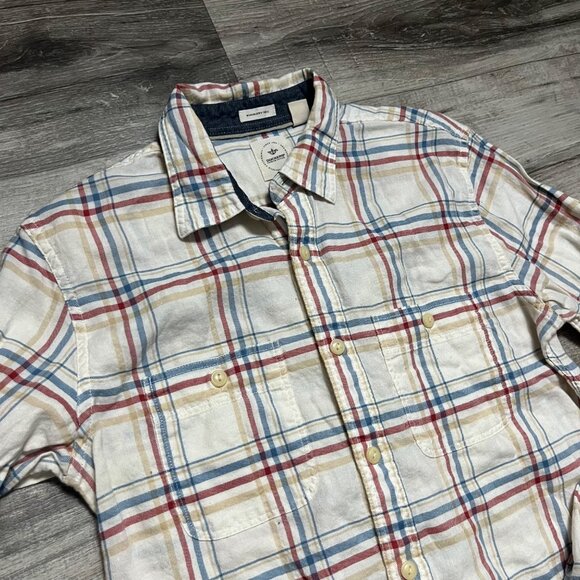 Dockers Windblown Twill Long Sleeve Slim Fit Plaid Shirt Multi Men’s Size S - Picture 4 of 9